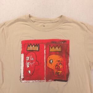 Jean Michel Basquiat Crew Neck Short Sleeve T-Shirt Mens Size Medium M Tan